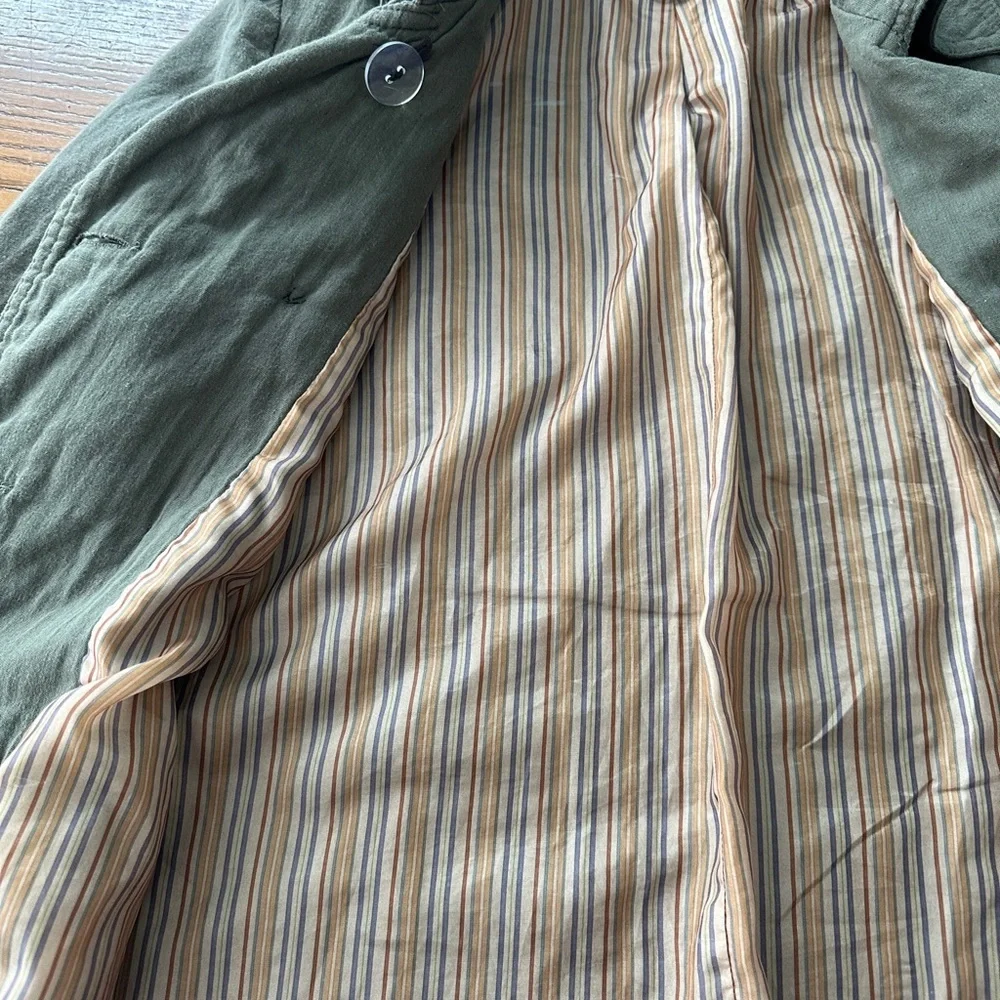 Vintage Forever 21 Khaki Cargo Barn Jacket Crinkle Military Grunge Lagenlook